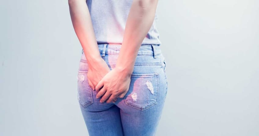 A female holds her hands behind her back. Hemorrhoids are swollen or inflamed veins in your rectum or around your anus. They are very common, especially in people who are pregnant.