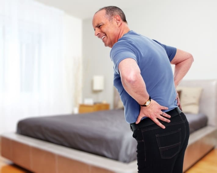 Senior man with lower back pain