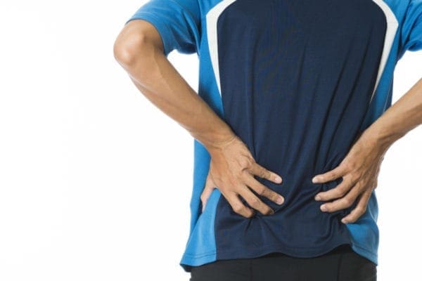 Man with sore back muscles.